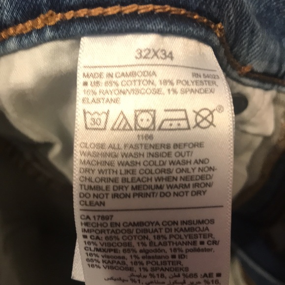 Mens Like New OLD NAVY SLIM FIT Blue Jeans aged look 32/34 - Picture 8 of 8